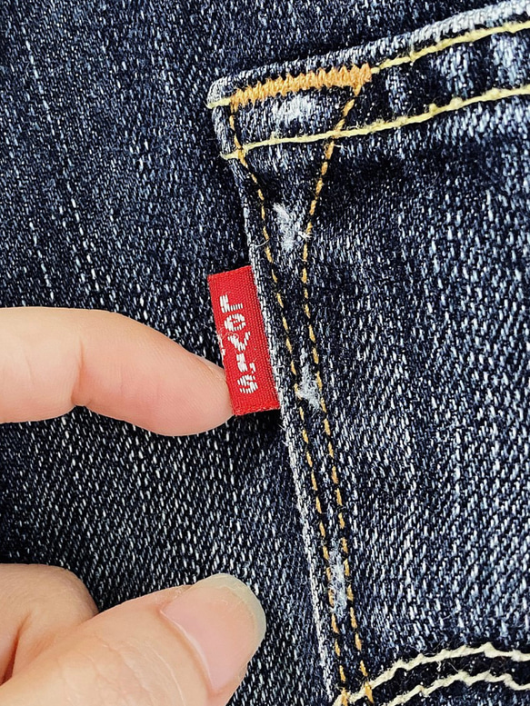 levis / 523 W29 深藍破洞破壞 古著中低腰 丹寧男牛仔長褲 vintage 第7張的照片