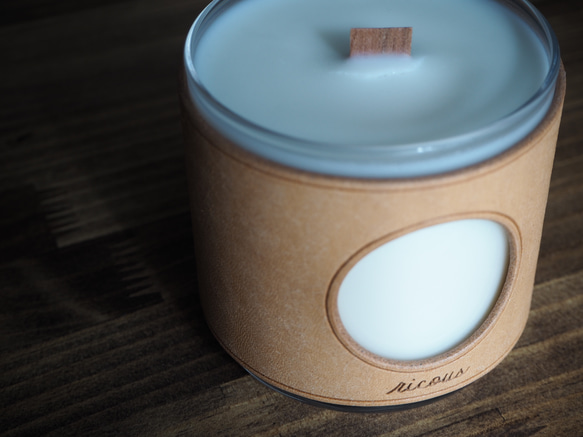 【送料無料】soy candle（NTL) ---本革/ソイワックスのキャンドル 2枚目の画像