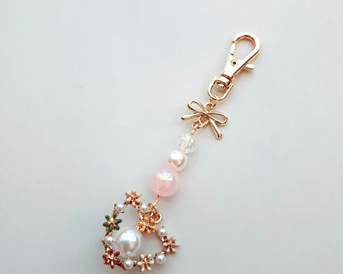妖精の花畑（雫）（キーチャーム） | つまみ細工 Cheen（チェーン）