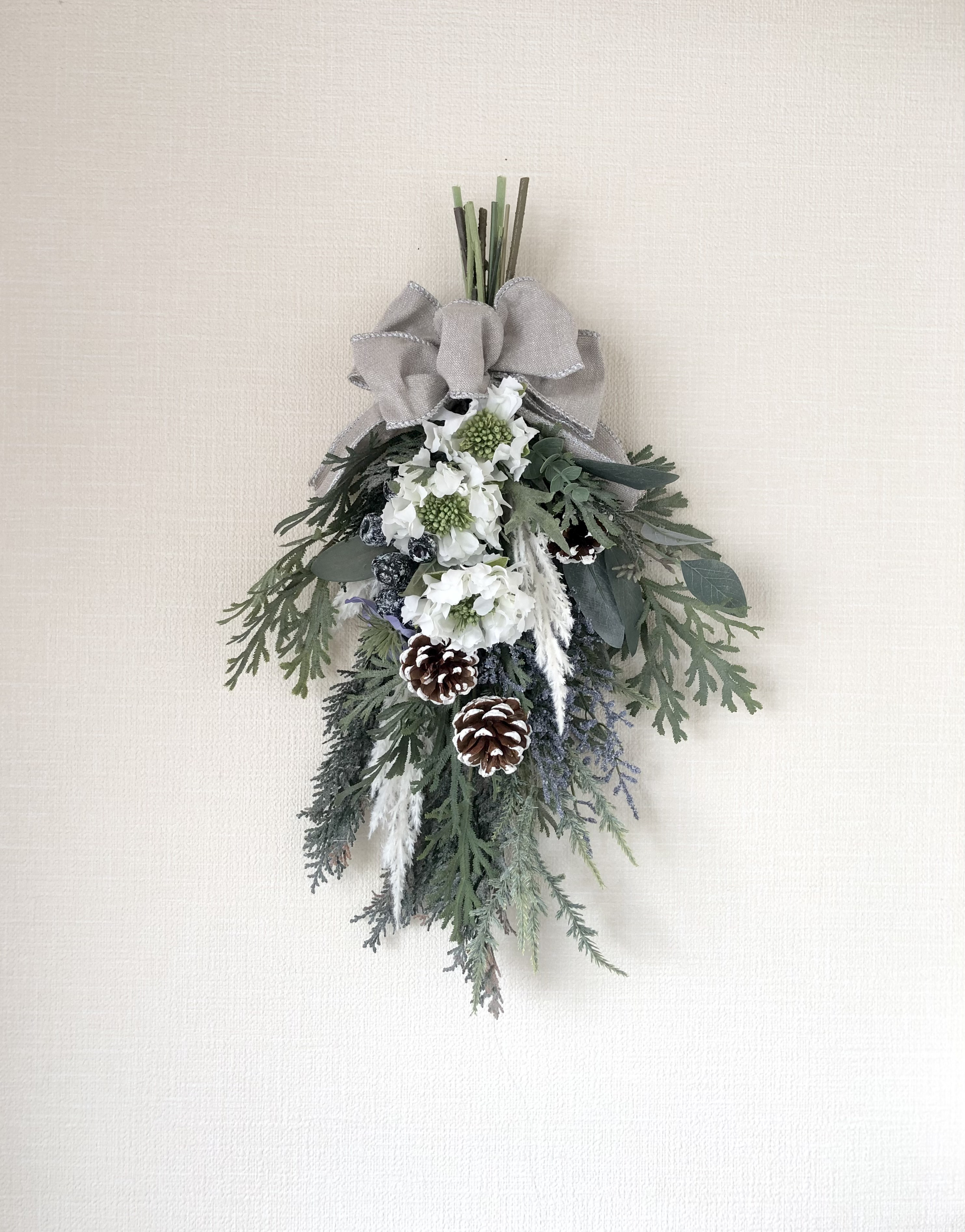 ナチュラルグリーンスワッグ／ホワイト