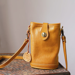 ヌメ革ショルダーバッグ斜め掛けポシェットバッグ軽いバッグ 12枚目の画像