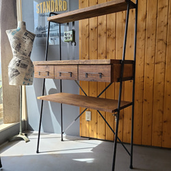 ミニラダーラック4段 ヴィンテージcol. 棚・シェルフ・ラック 工房