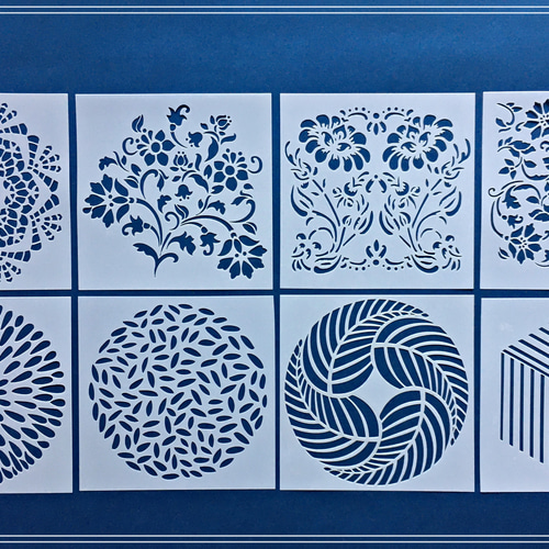 ステンシルシート　藤真様 楽天市場】ステンシルシート 花 ステンシル 小さいサイズ 描画