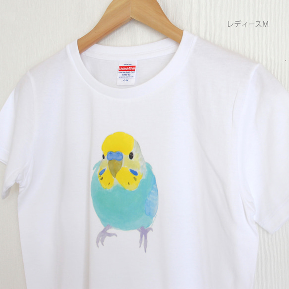 p-jet　セキセイインコ（レインボー）  Tシャツ　 / 鳥 インコ 3枚目の画像