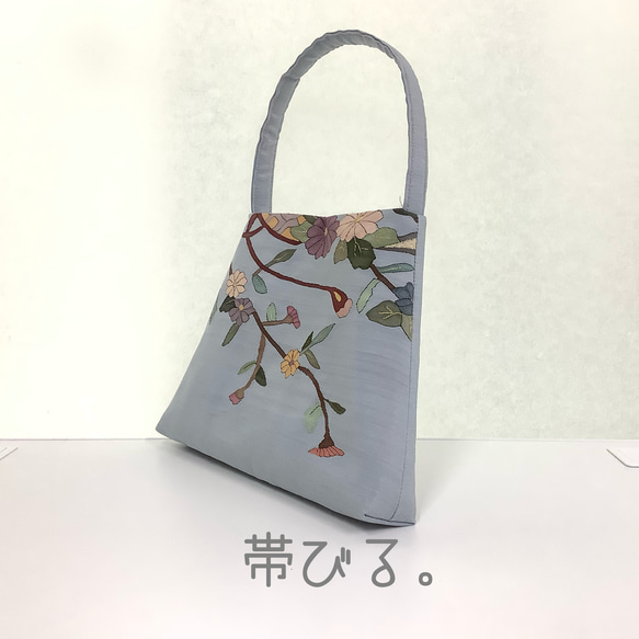 ✳︎Handbag ✳︎ハンドバッグ✳︎ブルーグレー✳︎パーティバッグ✳︎ 4枚目の画像