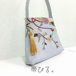 ✳︎Handbag ✳︎ハンドバッグ✳︎ブルーグレー✳︎パーティバッグ✳︎ 2枚目の画像