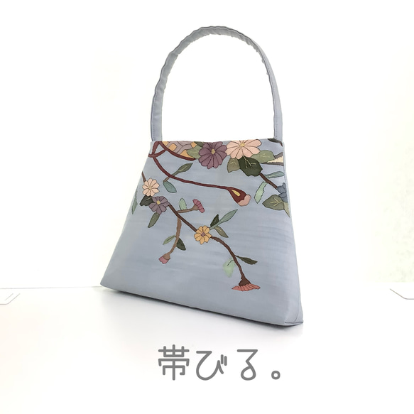 ✳︎Handbag ✳︎ハンドバッグ✳︎ブルーグレー✳︎パーティバッグ✳︎ 3枚目の画像