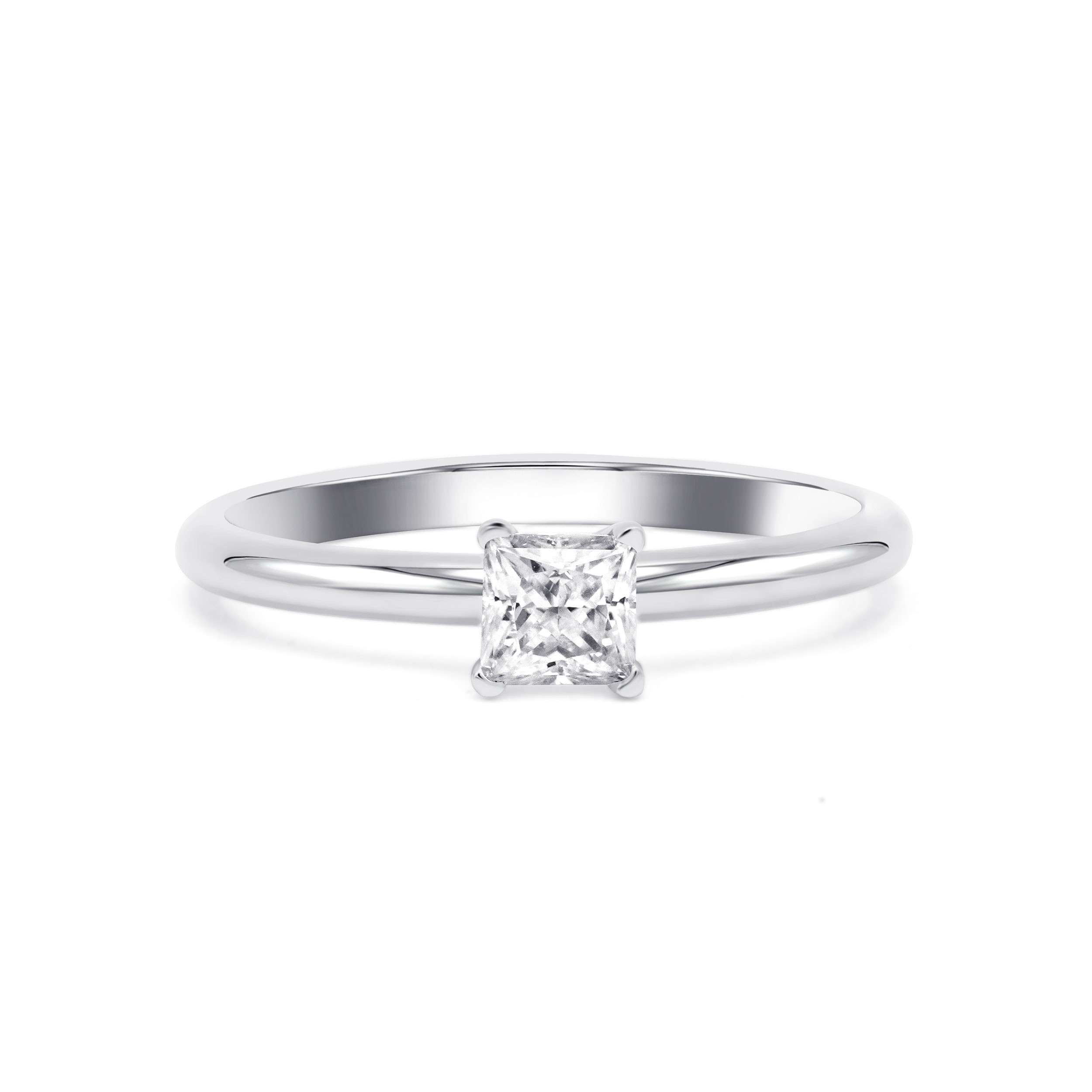 0.5ct シンプルなプリンセスカットリング（4週間発送）