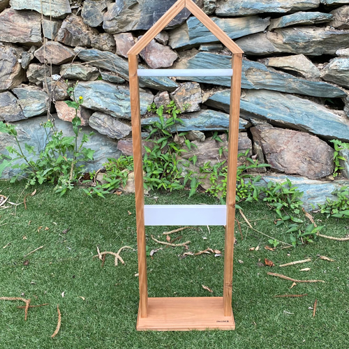 三角屋根の傘かけ ホワイト×オークカラーver. 【受注生産品】 傘立て  