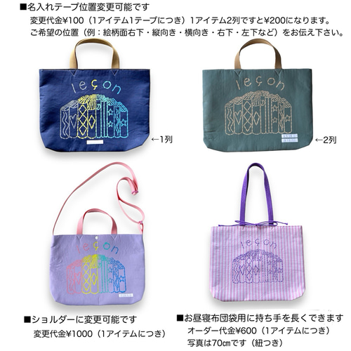 サイズオーダー◎入園入学準備バッグ3点セット 新色 フォレスト