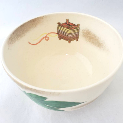 梶の葉模様　抹茶茶碗　七夕　仁清 梶の葉模様 抹茶茶碗 七夕 仁清