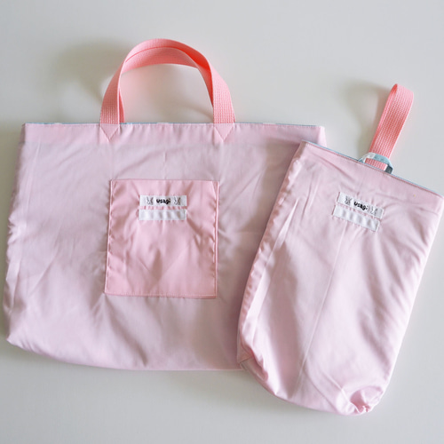 【 完成品】 レッスンバッグ　上履き袋　入園入学　セット　ピンク　刺繍　女の子 完成品】 レッスンバッグ 上履き袋 入園入学 セット ピンク 刺繍