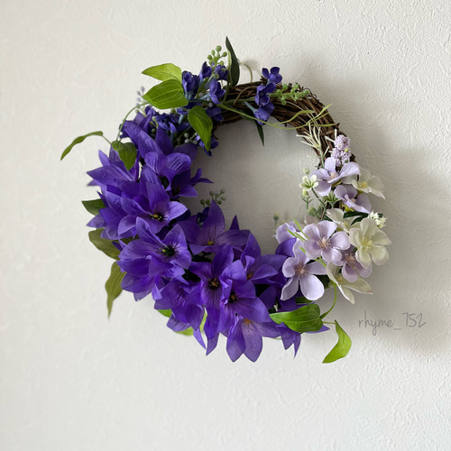 しめ縄リース　紫トルコキキョウ しめ縄リース紫トルコキキョウ
