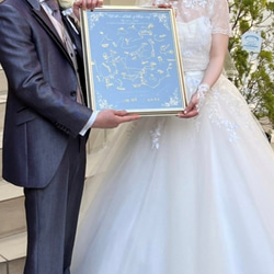 星座の結婚証明書（透明・クリア素材）ガラスとアクリルの2枚重ねゴールドフレーム-立会人署名60名可-結婚式-参加型演出 6枚目の画像