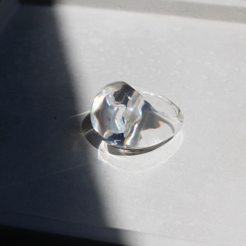 浮遊する星形淡水パール アクリルリング 指輪・リング nicodesign 通販