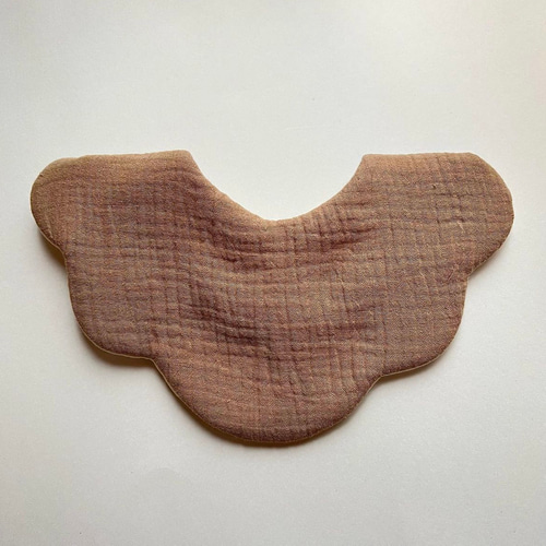 ぽこぽこガーゼ×生成 もくもくスタイ ハンドメイド スタイ 名入れ可能  