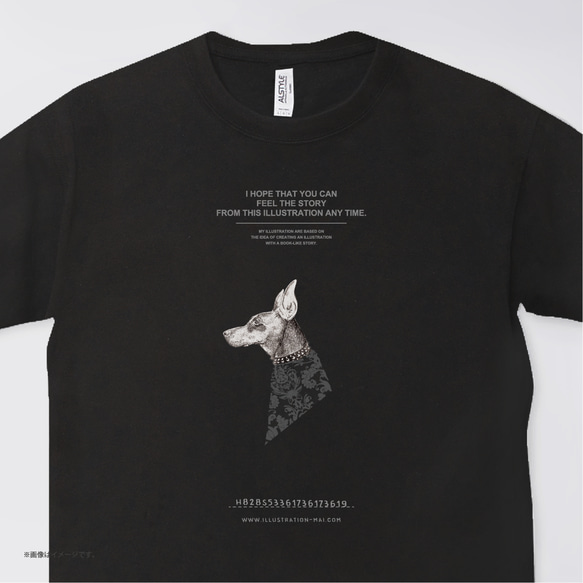 「Doberman_Black ver.」Tシャツ/送料込み 1枚目の画像