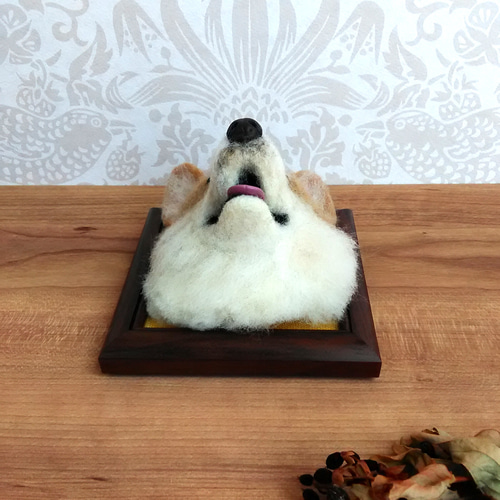 コーギー 羊毛フェルト コギ 羊毛 羊毛作品 犬 額 飾り