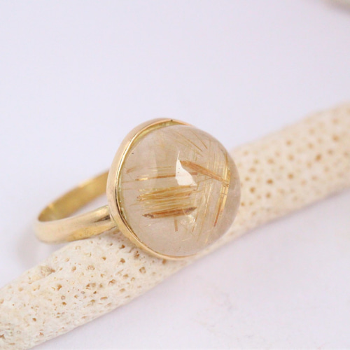 選べる ルチルクォーツ K18 Ring 指輪・リング Rainbow Stone 通販