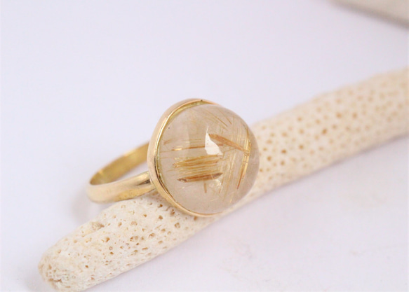 選べる ルチルクォーツ K18 Ring 指輪・リング Rainbow Stone 通販