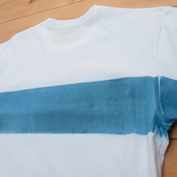 手染め　ボーダーTシャツ　幸運の四つ葉のクローバー型染め　日本製 8枚目の画像