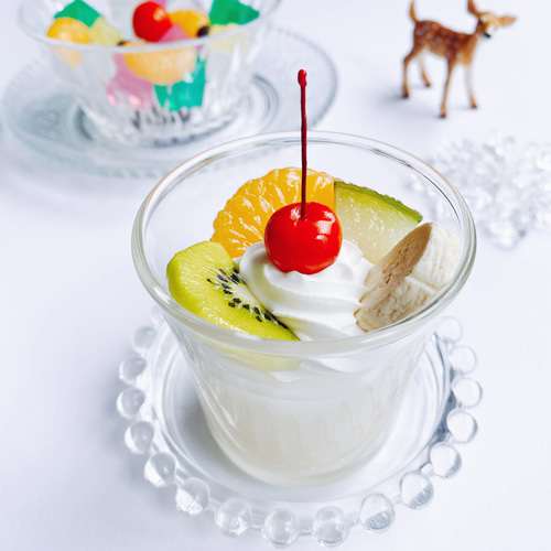 リアルサイズ ケーキ屋さんのフルーツプリン オブジェ フェイク