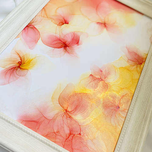 送料無料】ミニアートプレゼント付き！ アルコールインクアート 原画