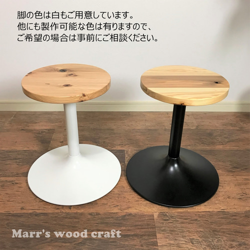国産杉の無垢材カフェテーブル 60x60cm ウレタンクリアー塗装 アイアン