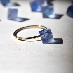 賓厄姆藍螢石礦物寶石 14kgf / 925 銀戒指 [可用石材，可用金屬配件] 天然石材 第8張的照片