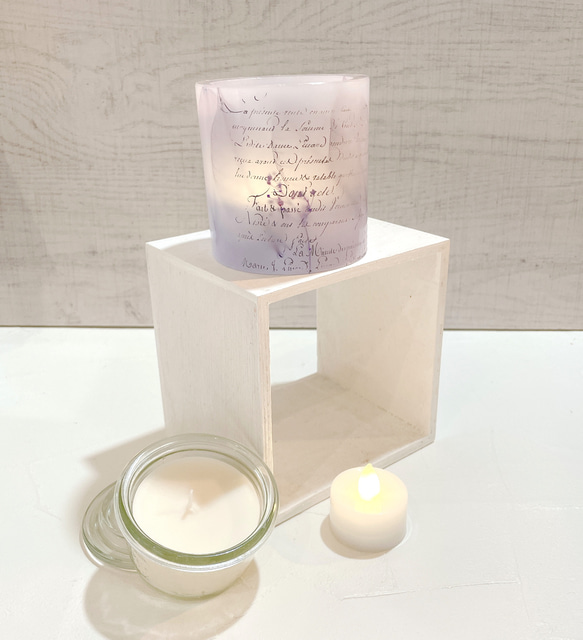 Botanical flower candle(文字プリント) LEDティーライトキャンドル 送料無料 3枚目の画像