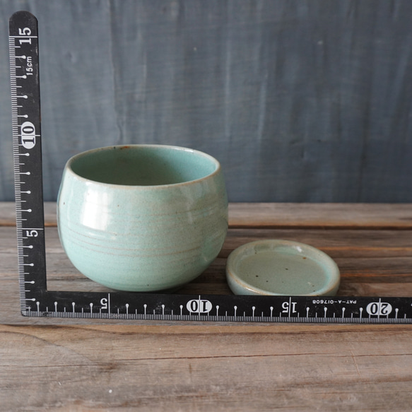 【陶器】水色の均窯釉の植木鉢 　送料無料 13枚目の画像