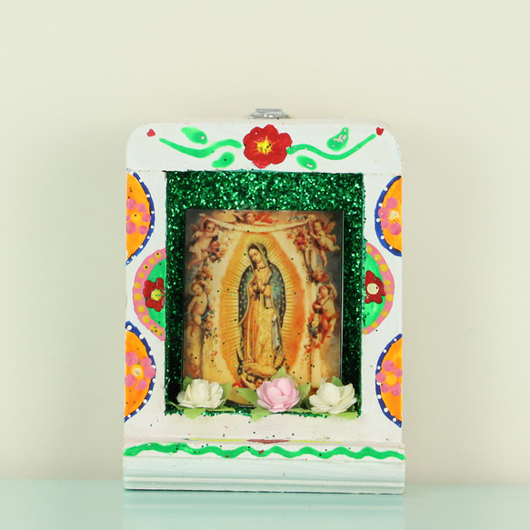 メキシコ壁飾り 置物 ニチョ ボックス マリア 小 024 1枚目の画像