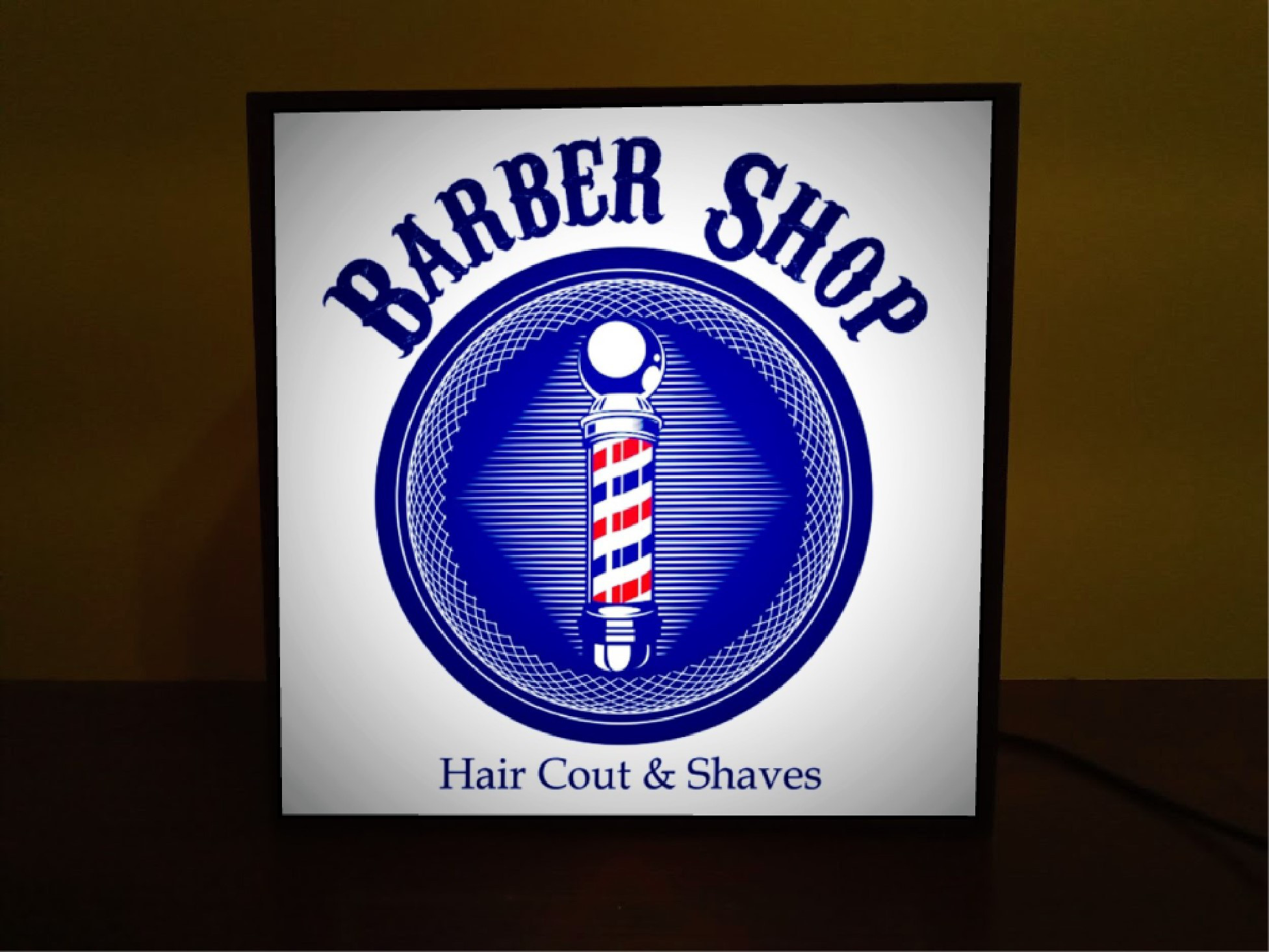 【名入れ無料】 バーバー 理容室 ヘアーサロン 床屋 サイン ランプ 看板 玩具 置物 雑貨 LEDライトBOX