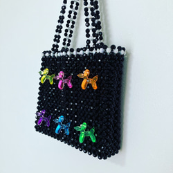 ビーズハンドバック 50's～60's USA VINTAGE MESH DESIGN BEADS GAMAGUCHI HAND BAG