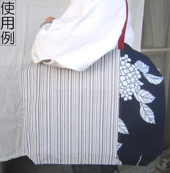 ◇◆木綿　浴衣地など･･･エコBag９　変わり網代柄？と菖蒲文様オリジナル 8枚目の画像