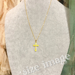 ヴィンテージ シンプル クロス チャーム ネックレス 十字架 キリスト ペンダント 6枚目の画像
