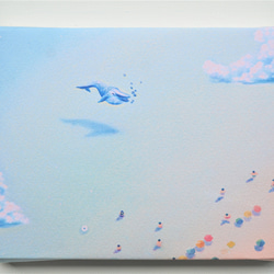 オーダーメイド油彩原画＊優しい油絵　青　水色　淡い　空　グラデーション　癒し 15枚目の画像