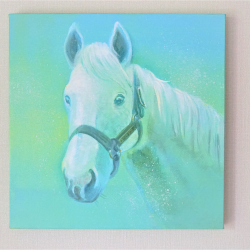 海辺の馬』F6 油彩 原画