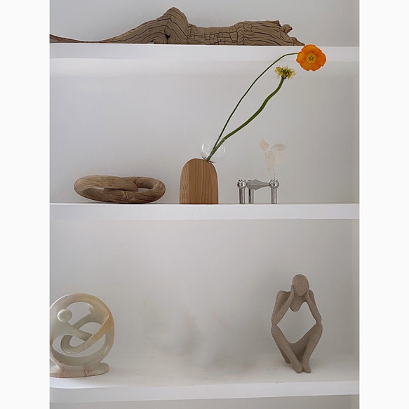 受注生産 職人手作り 木製花瓶 一輪挿し ギフト 花器 無垢材 インテリア シンプル おうち時間 木製 木工 家具 LR 3枚目の画像
