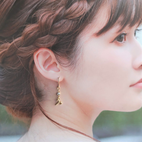 12星座』x『 12誕生石カラー☆クリスタルストーン』 星 八芒星 ピアス