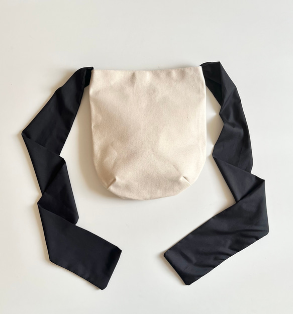 【受注生産】ショルダー・斜めがけ・手提げと3wayで使える！  canvas ribbon tote bag（生成） 10枚目の画像