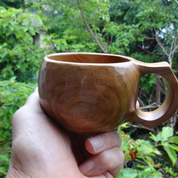　　クルミの一木彫りコーヒーカップ 5枚目の画像