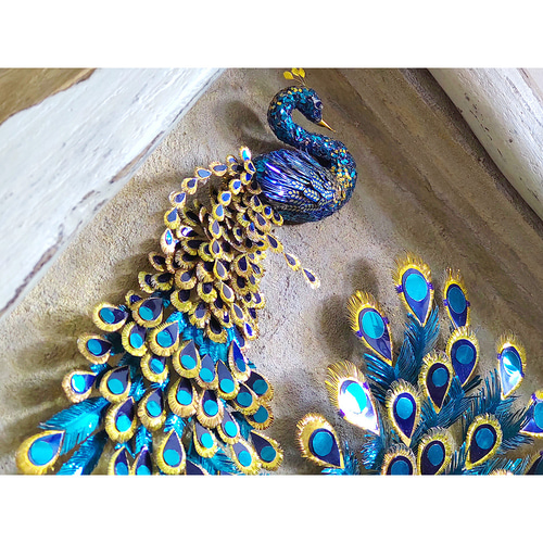 孔雀」立体オブジェ BOXART 一点物 立体・オブジェ Gallery Lien 通販