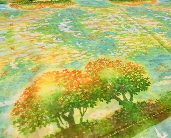 【残り１】シフォン水彩ストール～金木犀に染まる空～(シフォン/ガーゼ) 5枚目の画像