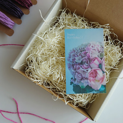 花束　メッセージカード　20枚入　バースデーカード　ミニカード　ショップカード　紫陽花　ラナンキュラス 6枚目の画像