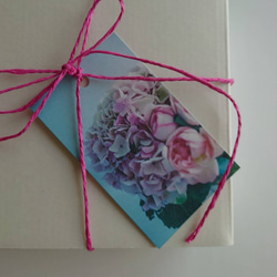 花束　メッセージカード　20枚入　バースデーカード　ミニカード　ショップカード　紫陽花　ラナンキュラス 5枚目の画像