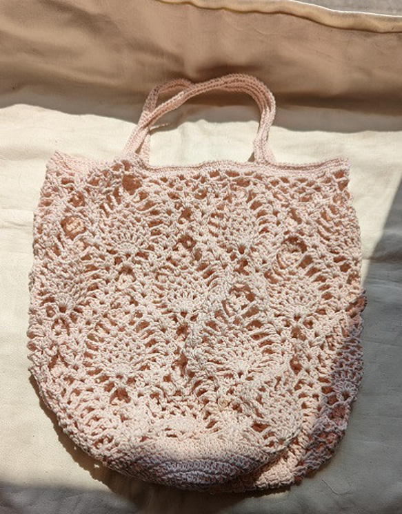 ハンドメイド雑貨 レース編みバック ba.no.5 トートバッグ silky 通販 