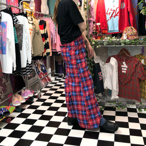 タータンチェック ワイドシルエットパンツ キュロット・ワイド