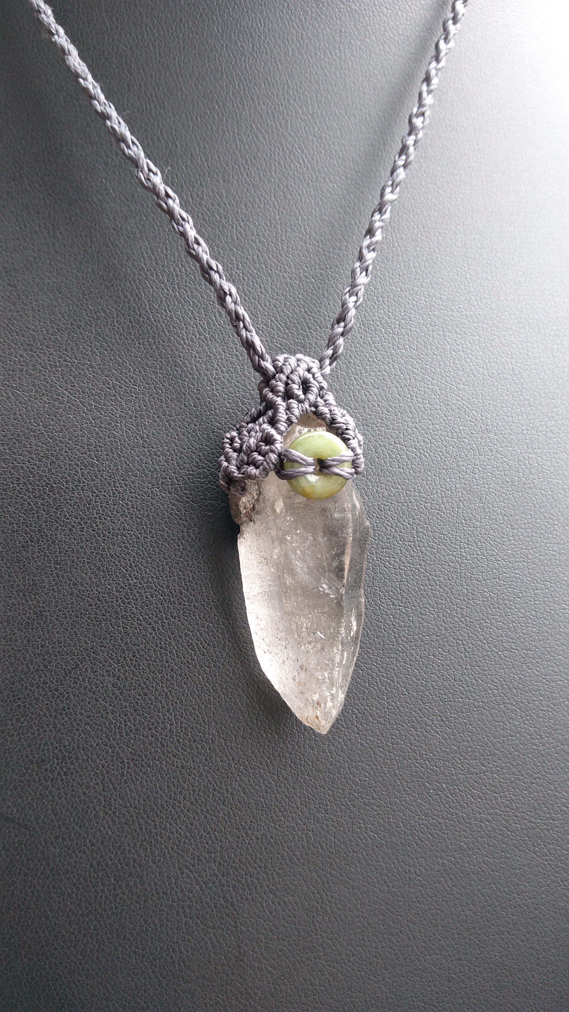 ヒマラヤ水晶 ガネッシュヒマール ＊ マクラメペンダント ネックレス