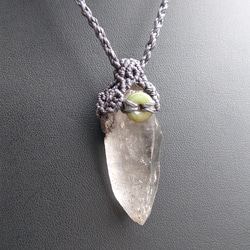 ガネッシュヒマール産】ヒマラヤ水晶の天然石マクラメペンダント[PEN